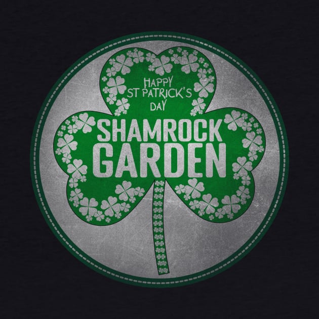 St Patricks Day Gardening - Happy St Patricks Day Shamrock Garden Retro by Admair 